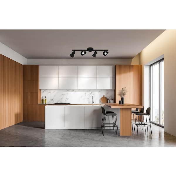 Seras-2 2.5 ft. 4-Light Black Fixed Track Lighting Kit