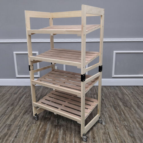Bakery Bread Rack with Angled Shelves Wooden Display Rack Bread Store Rack
