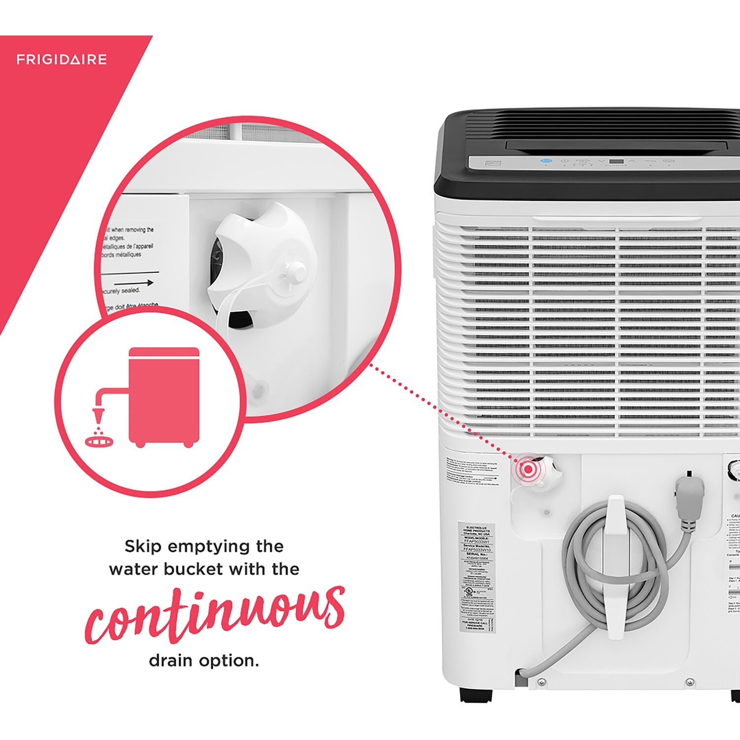Frigidaire High Humidity 50 Pint Capacity Dehumidifier with Built In Pump