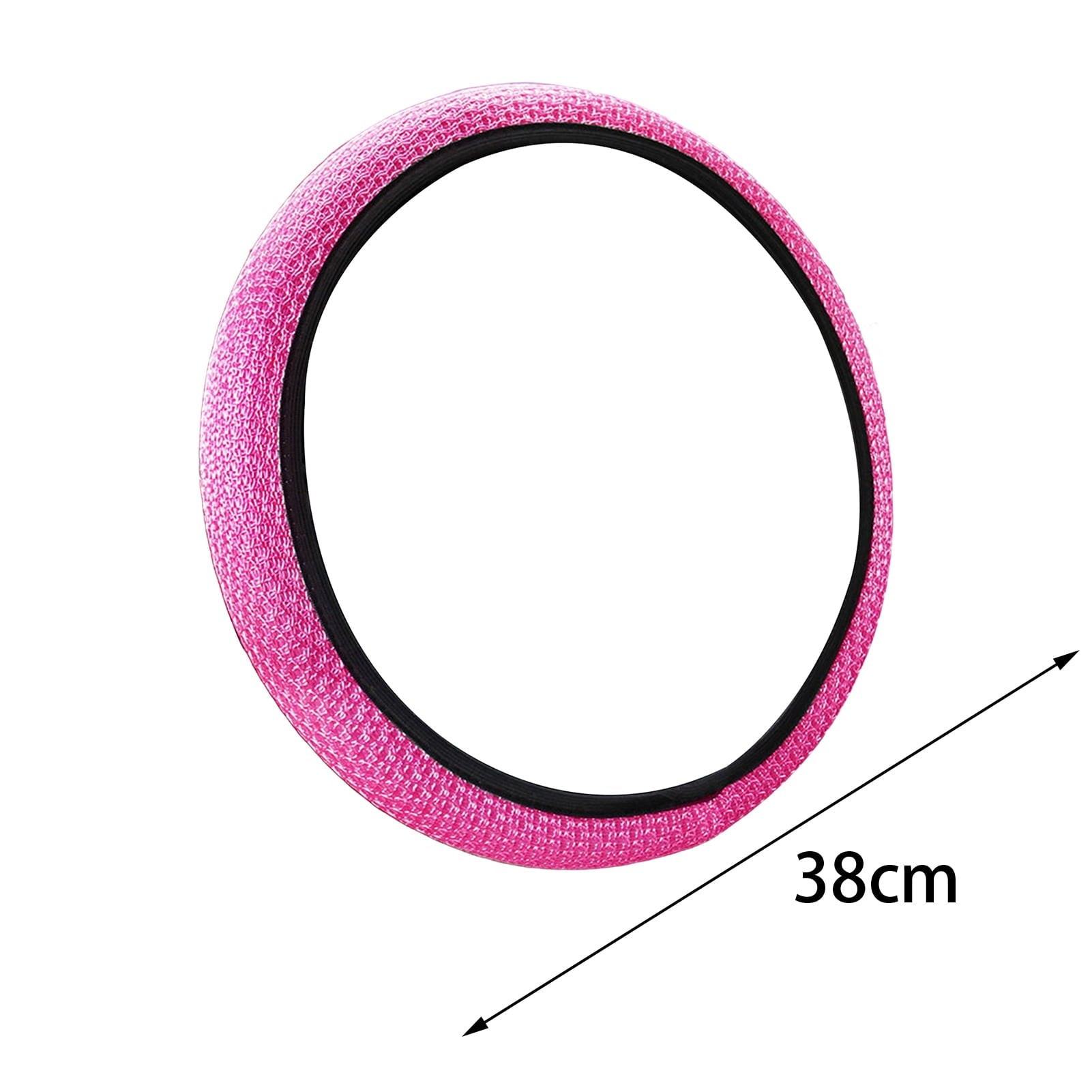 Happy Date Universal Vehicle Steering Wheel Cover, Ice Silk Breathable Microfiber Non-Slip, Warm in Winter and Cool in Summer, Steering Wheel Cover for Men and Women
