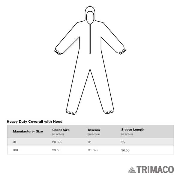 Heavy-Duty Coverall with Hood XL (2-Pack)