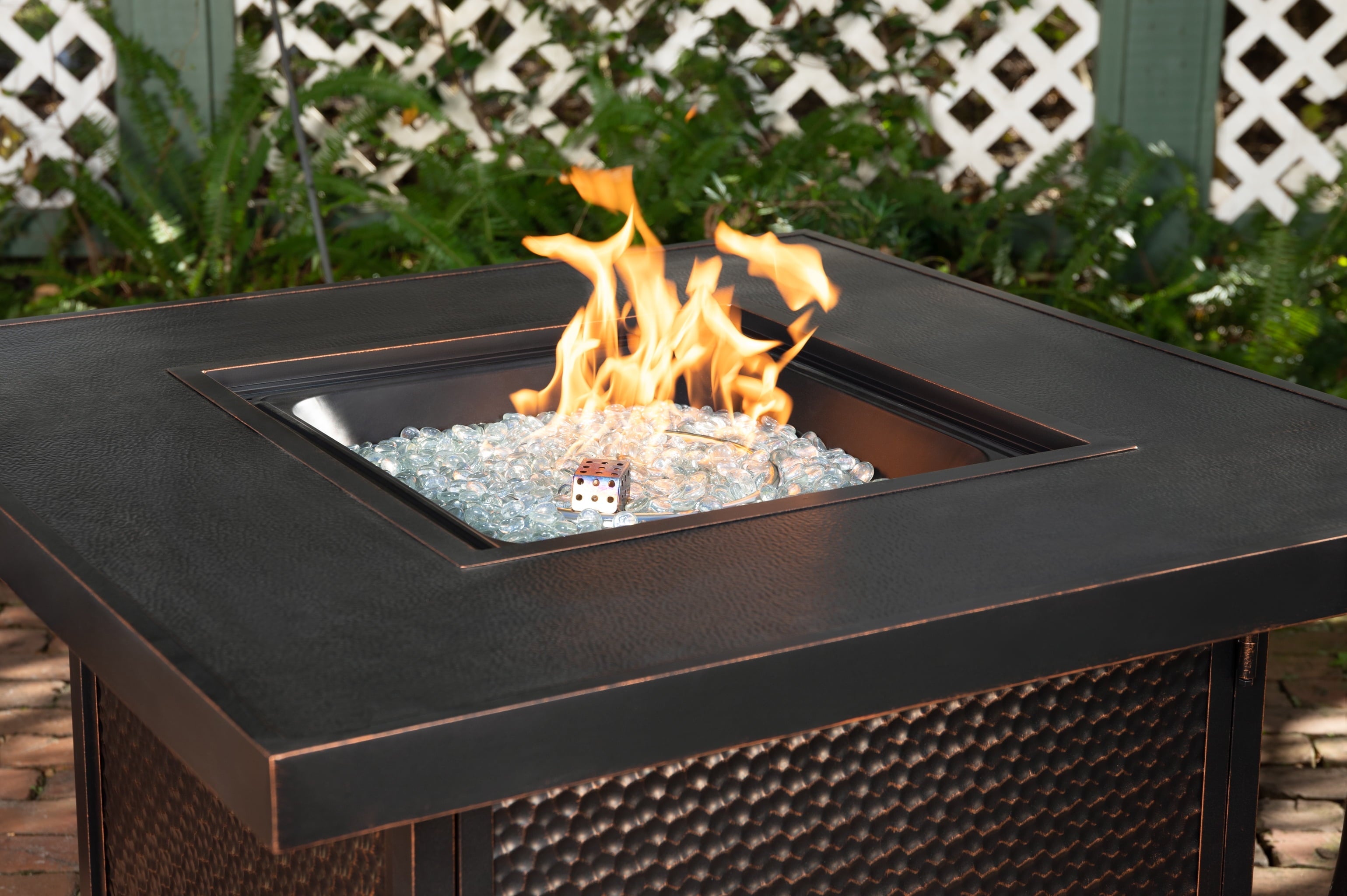 Fire Sense Weyland Square Aluminum Propane Gas Fire Pit