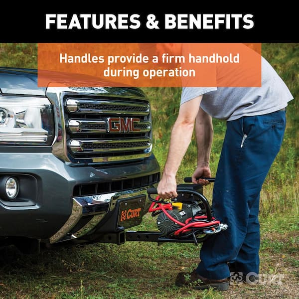 Hitch-Mounted Winch Mount with Handles (Fits 2