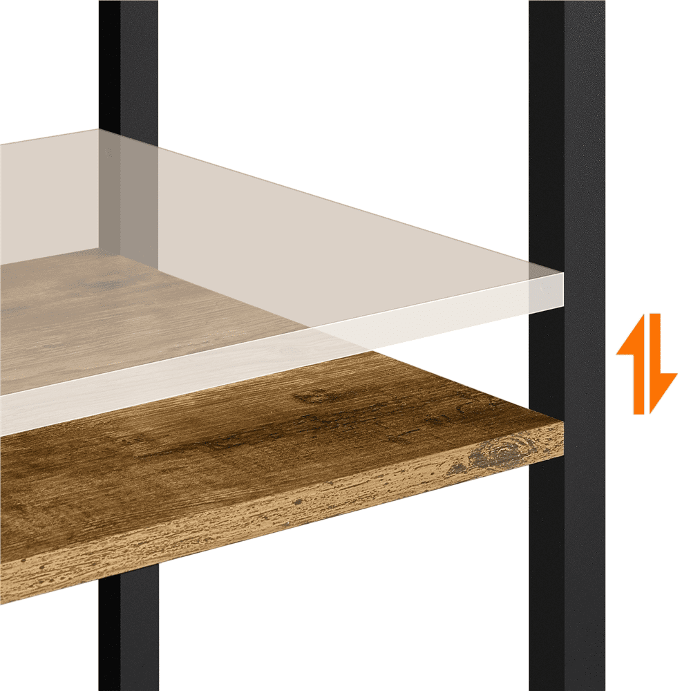 71inch H Baker's Rack Free Standing Microwave Stand, Rustic Brown