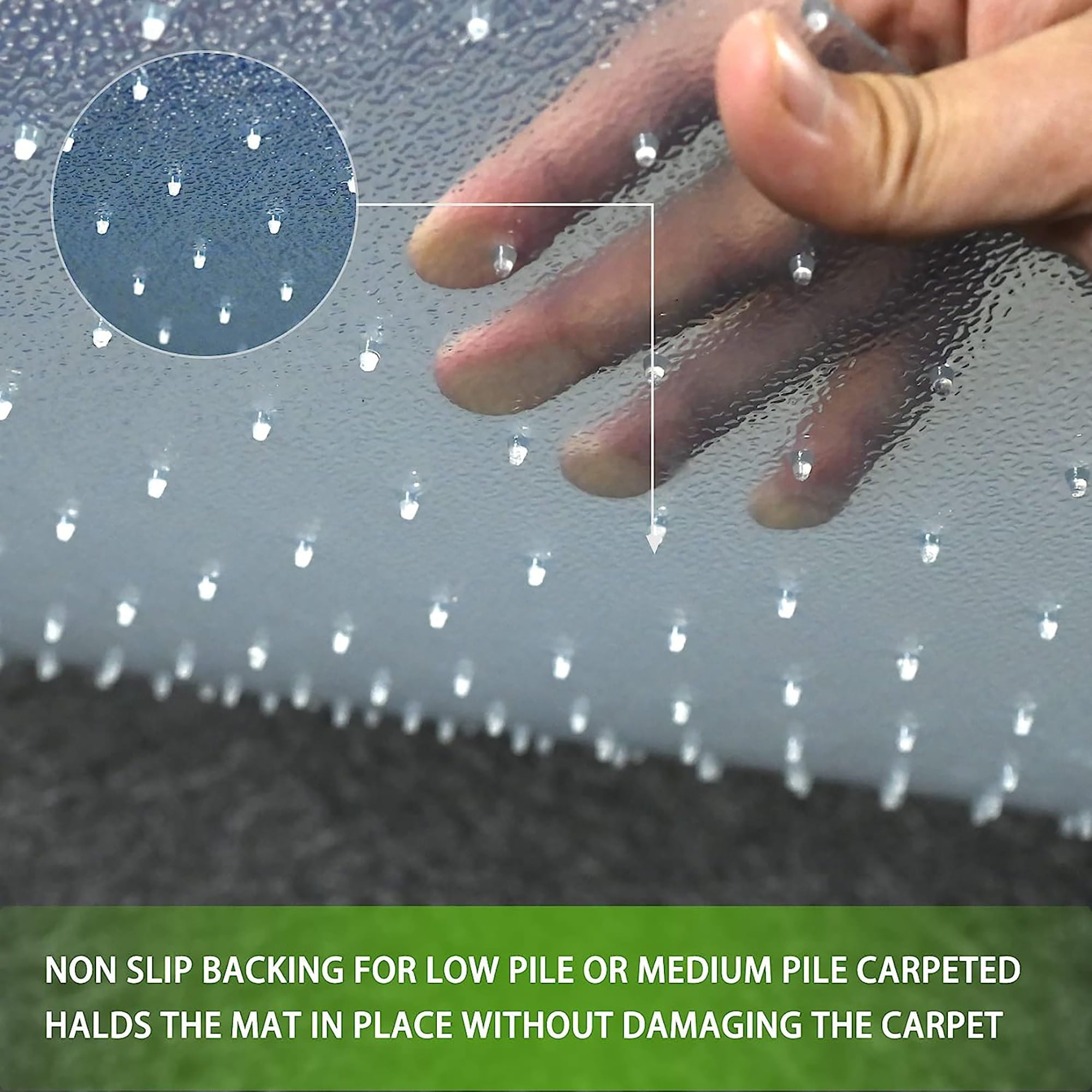 Homieway Office Chair Mat for Carpet  Computer Desk Chair Mat for Carpeted Floors, Easy Glide Rolling Plastic Floor Mat for Office Chair on Carpet for Work, Home, Gaming with Extended Lip,36