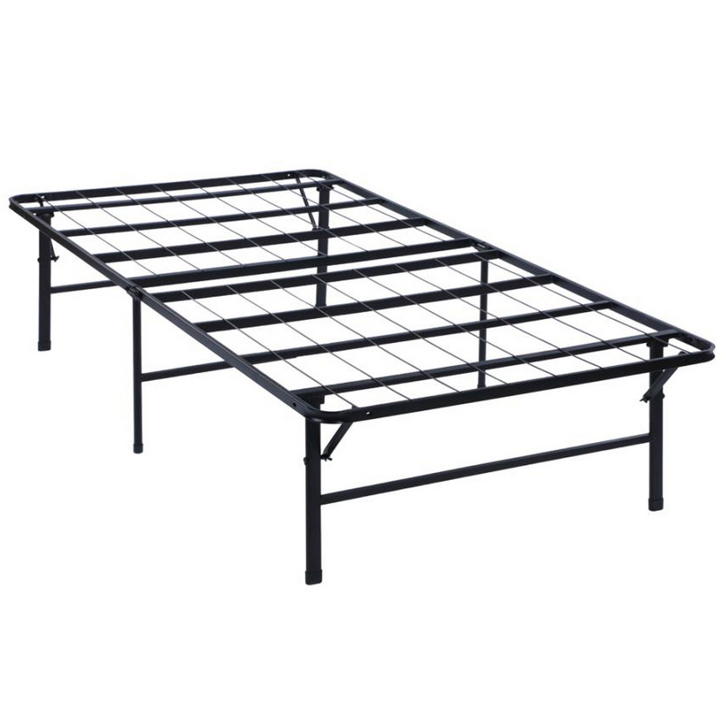 Metal California King Folding Platform Bed, Black