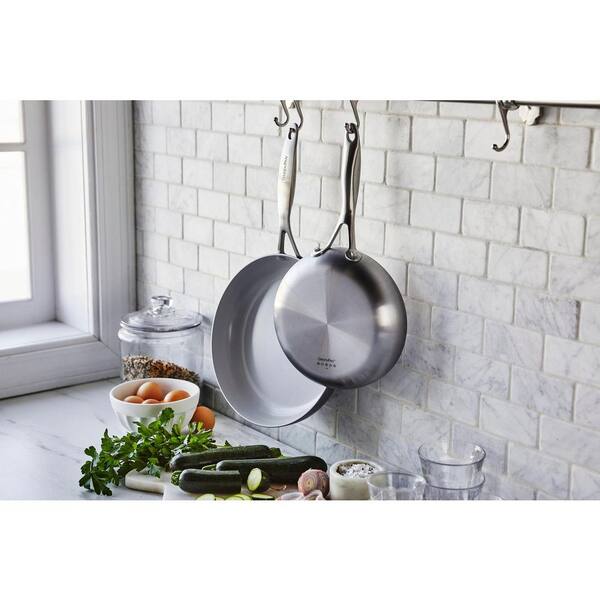 Venice Pro Tri-Ply Stainless Steel Healthy Ceramic Nonstick 2 Piece 8 in. and 10 in. Frying Pan Skillet Set