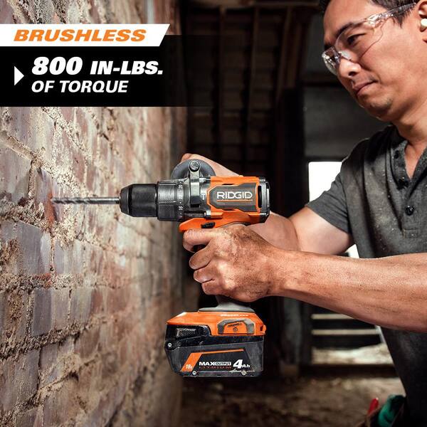 18V Brushless Cordless 4-Tool Combo Kit with (1) 4.0 Ah and (1) 2.0 Ah MAX Output Batteries, 18V Charger, and Tool Bag