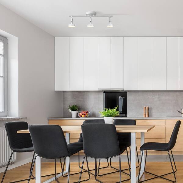 1.5 ft. 3-Light Matte White Integrated LED Fixed Track Lighting Kit with Frosted Diffusers