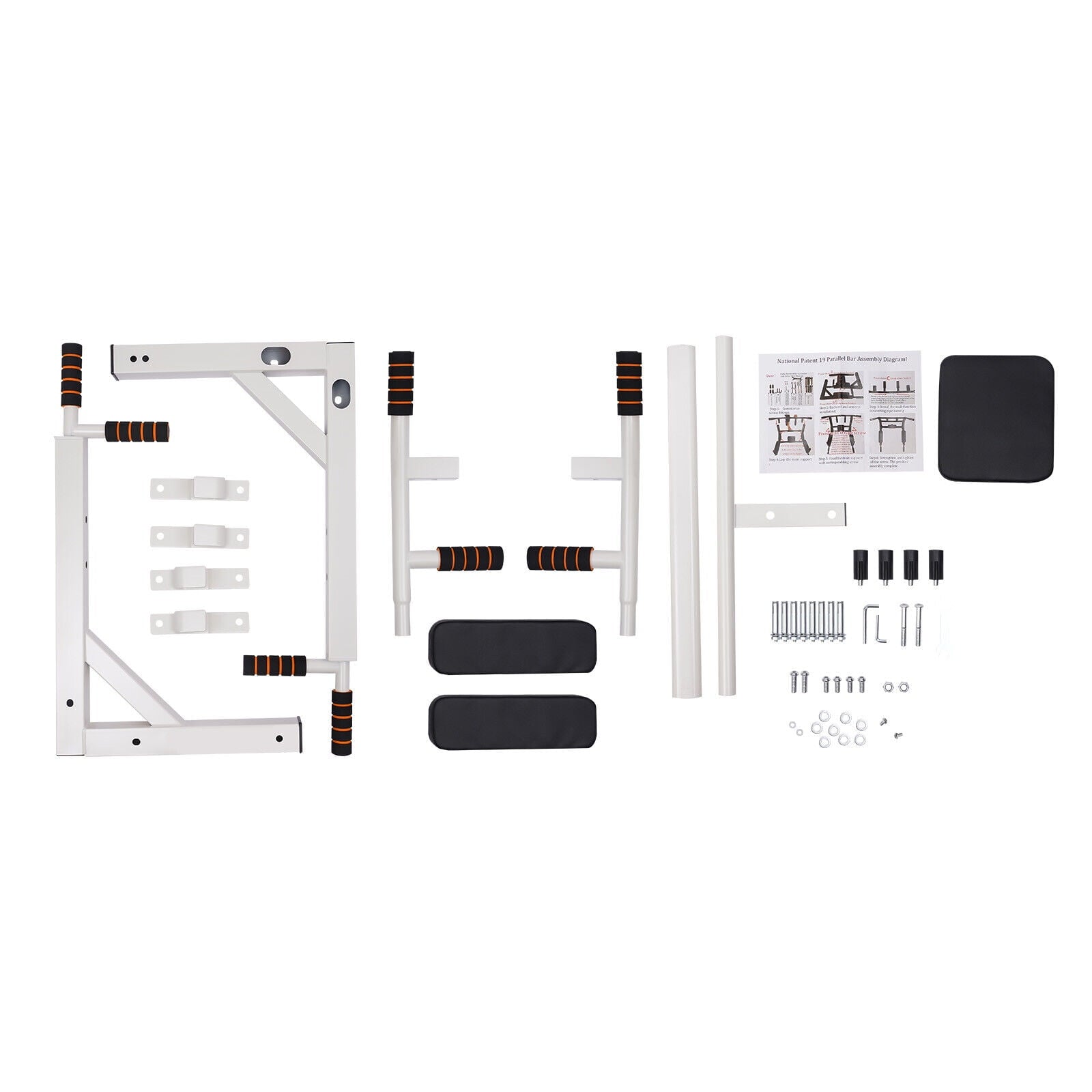 Flkoendmall Wall Mounted Power Tower Pull Up Bar Chin Up Dip Station Home Fitness Training