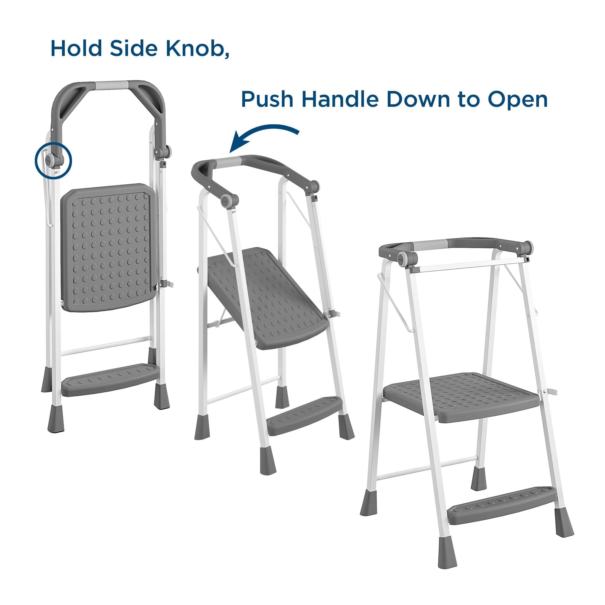 COSCO 2-Step Kitchen Stepperâ¢ Adult Folding Step Stool, Kids Folding Helper (Steel/Resin)