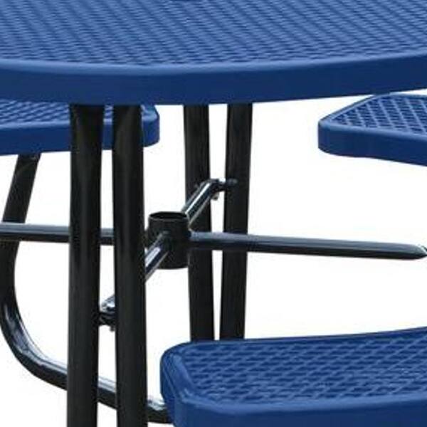 46 in. Blue Picnic Table with Built-In Umbrella Support