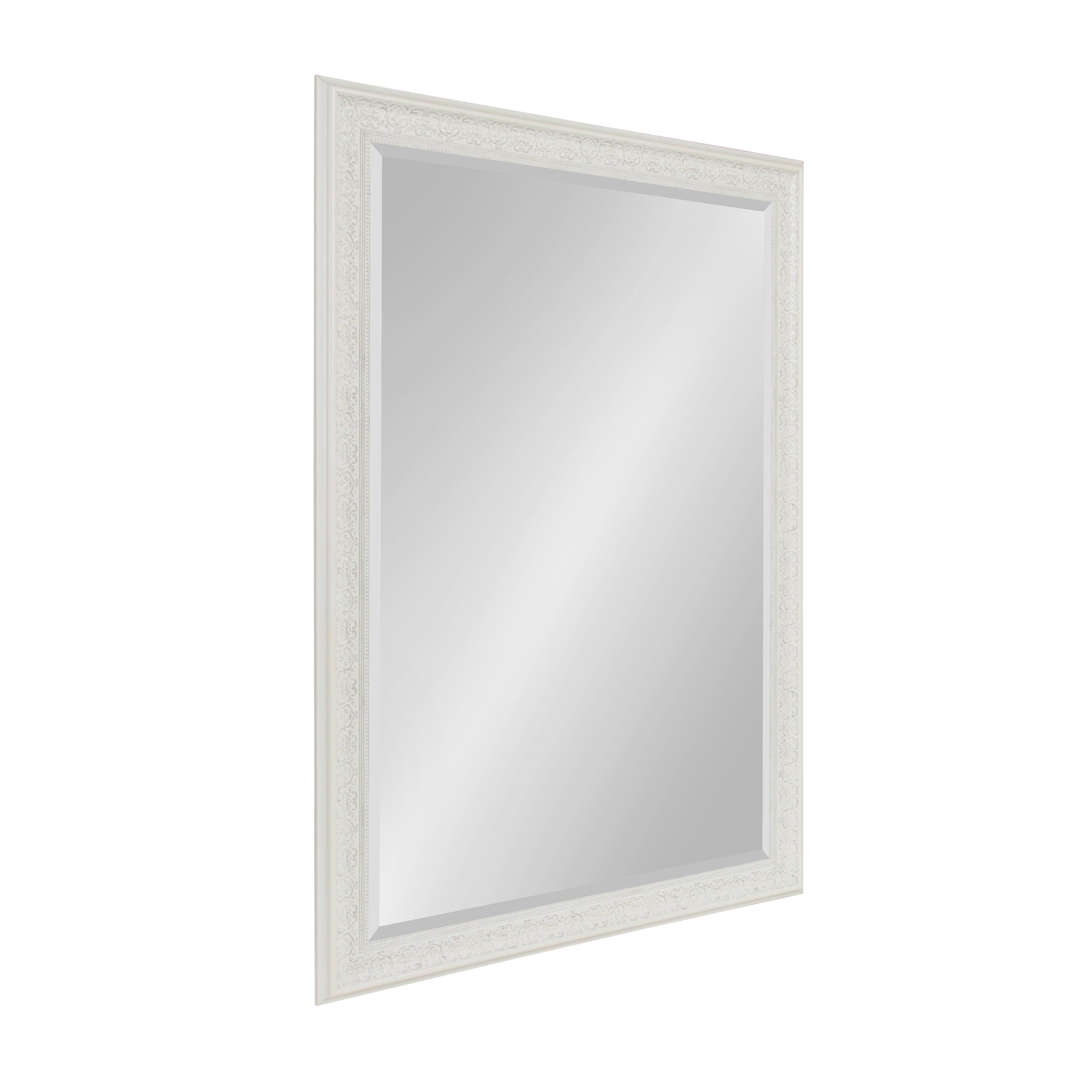 Kate and Laurel Alysia Decorative Frame Rectangle Wall Mirror, 28.5x40.5 White