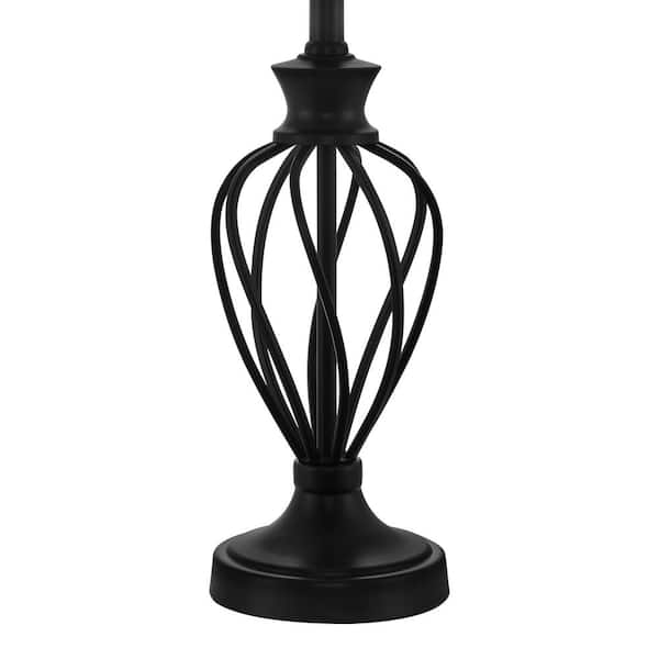 Mix and Match 18 in. H Matte Black Twisted Cage Table Lamp Base