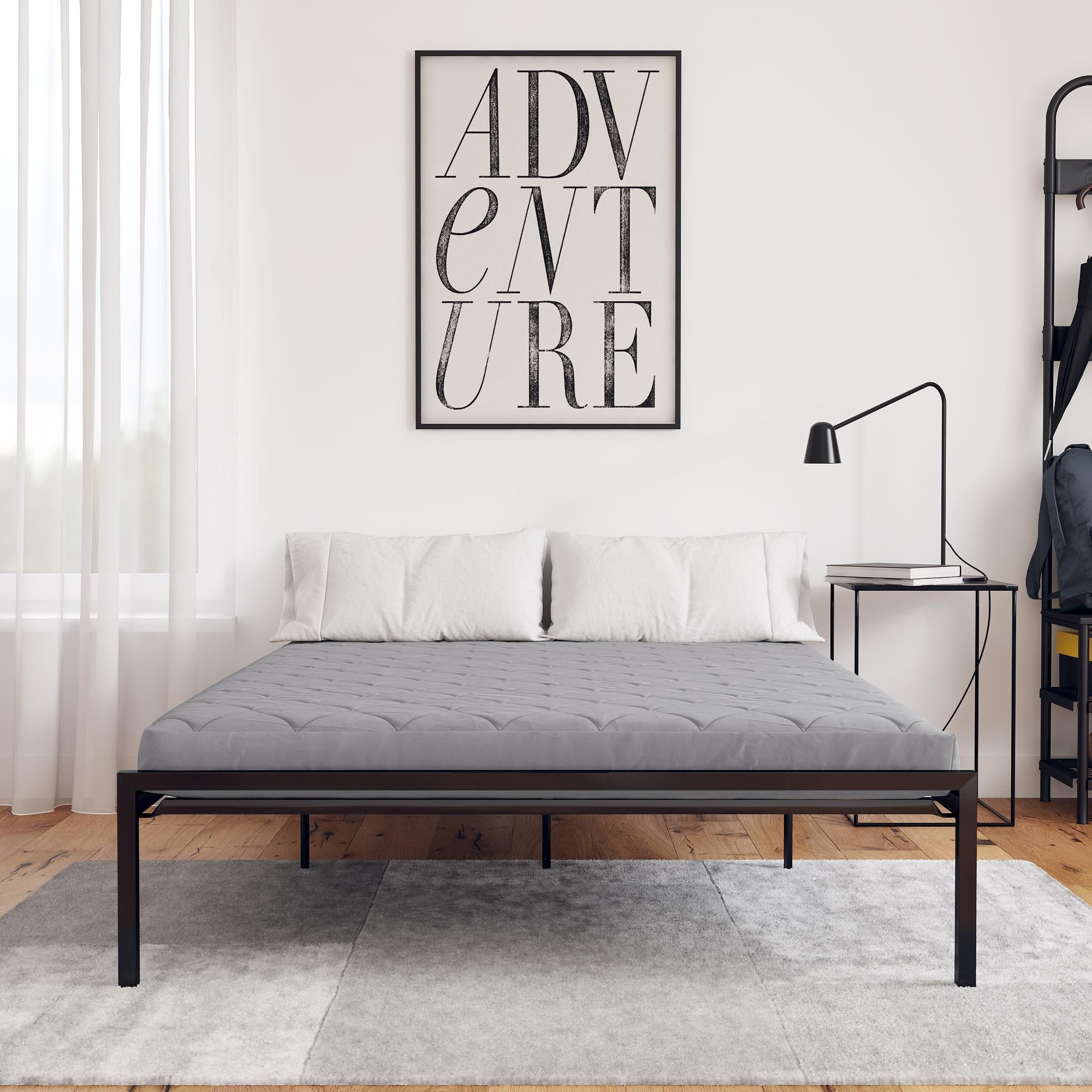 DHP Value 6 Inch Thermobonded Polyester Filled Quilted Top Bunk Bed Mattress, Full, Gray