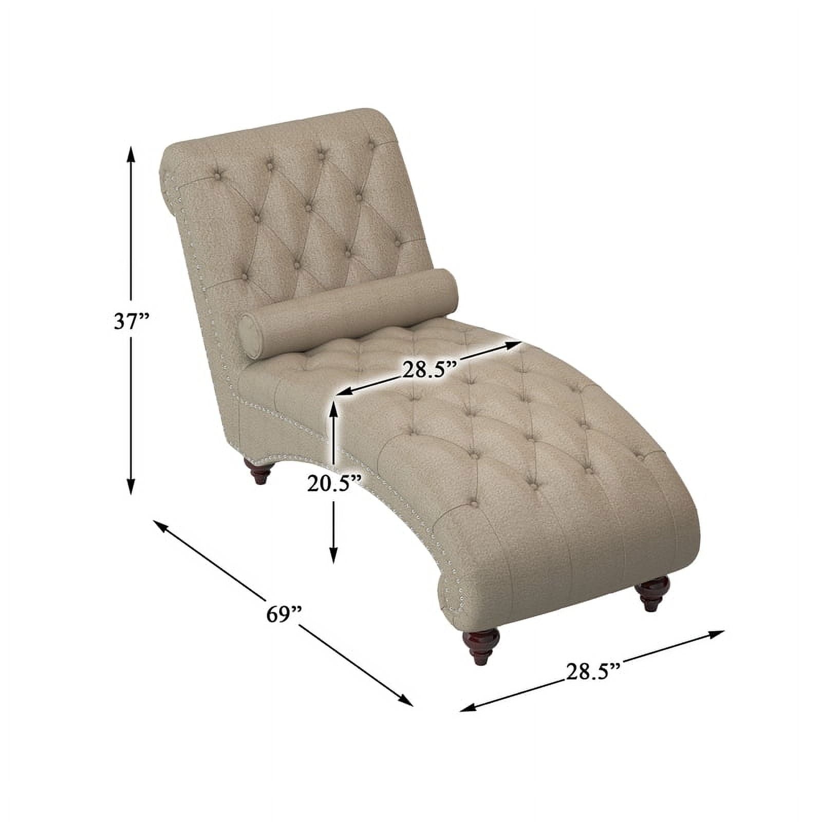 Lexicon Bonne Nail Head Trim & Tufted Chaise, Brown