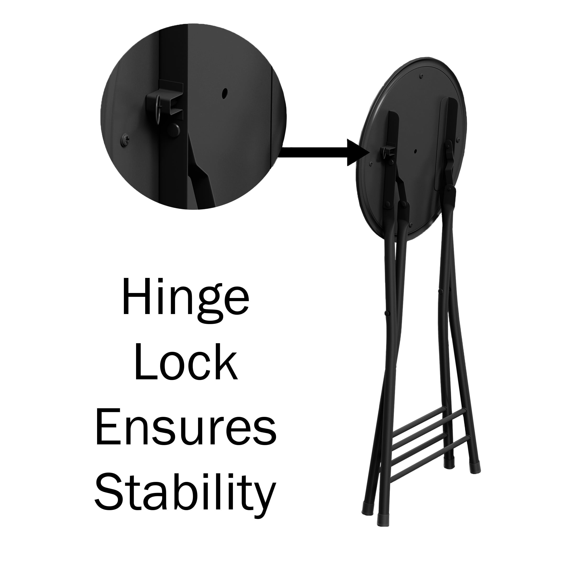 Trademark Home 24-Inch Counter Height Bar Stool – Backless Folding Chair with 300lb Capacity, Black, Set of 2