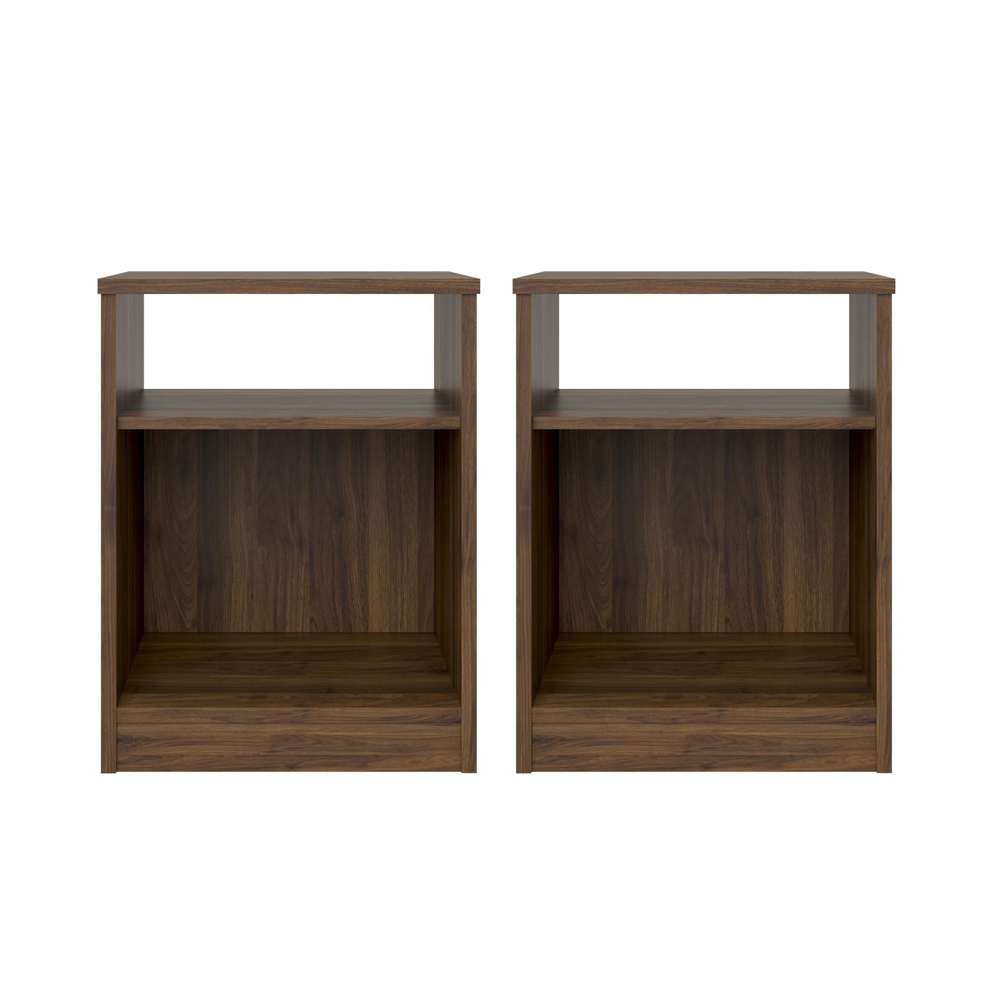 Mainstays Classic Open Shelf Nightstand, Canyon Walnut