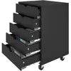 Dextrus 5-Drawer Wooden File Cabinet Chest Mobile Organizer Office Storage for Office Room,Black