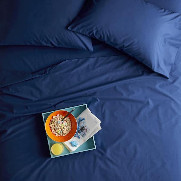 Company Essentials Navy Organic Cotton Percale Standard Pillowcases (Set of 2)