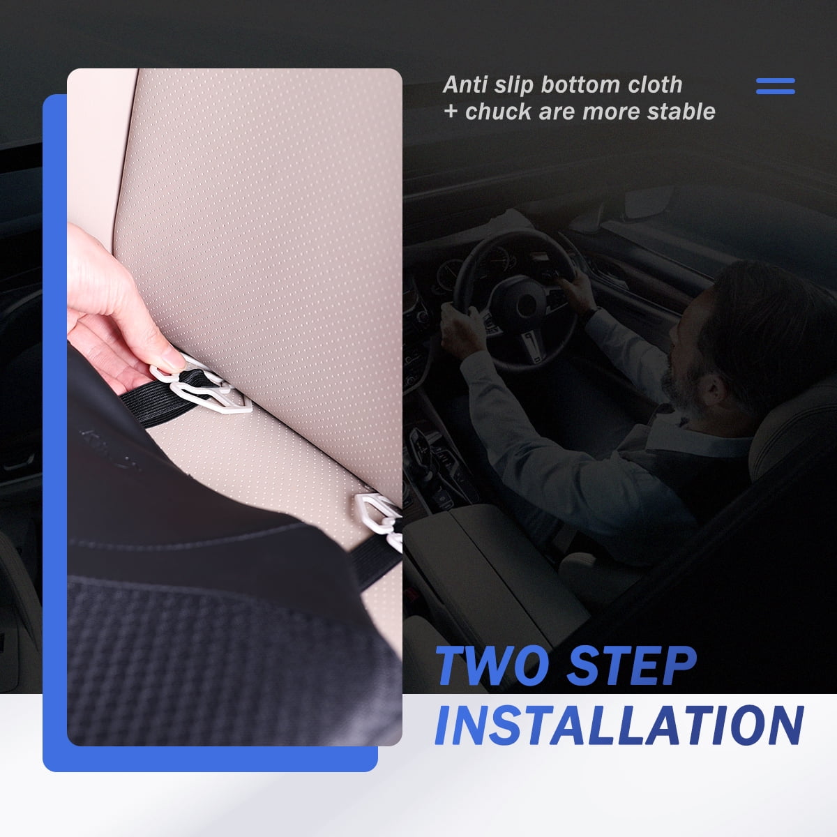 KINGLETING Car Seat Cushion, Driver Seat Cushion for Height, Universal Fit for Most for Auto SUV Truck,Provides Good Driving Visibility (Black)