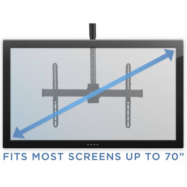 37 in. - 70 in. Dual Full Motion TV Ceiling Mount with 20-Degree Tilt, 198 lbs. Load Capacity