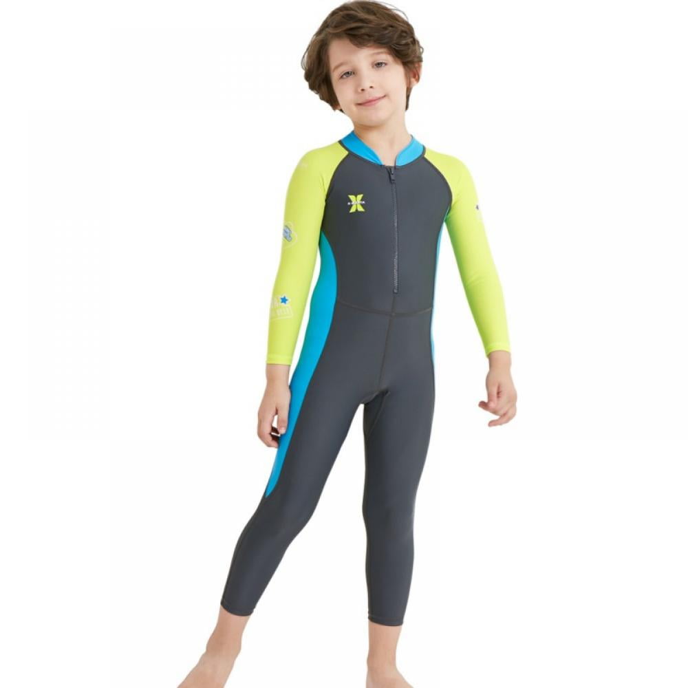 Kids Diving Suit Children Full Body Wetsuit Keep Warm One-Piece Long Sleeves Uv Protection Swimwear For Surfing Snorkeling Swimming