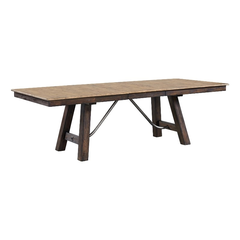 Intercon Furniture Transitional Wood Trestle Dining Table in Driftwood/Sable
