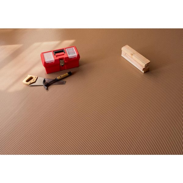 Rib 5 ft. x 10 ft. Sandstone Vinyl Garage Flooring Cover and Protector