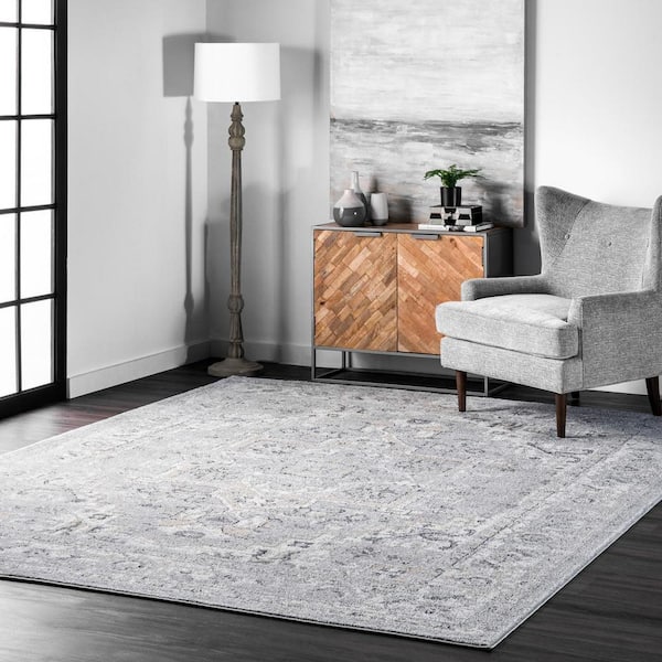 Essa Vintage Light Gray 9 ft. x 12 ft. Area Rug