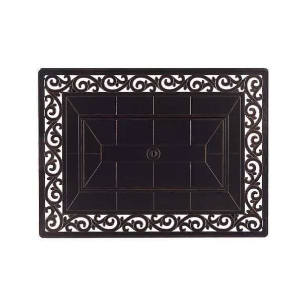 48 in. Rectangular Propane Fire Table with Fire Beads, Lid and Covers in Copper