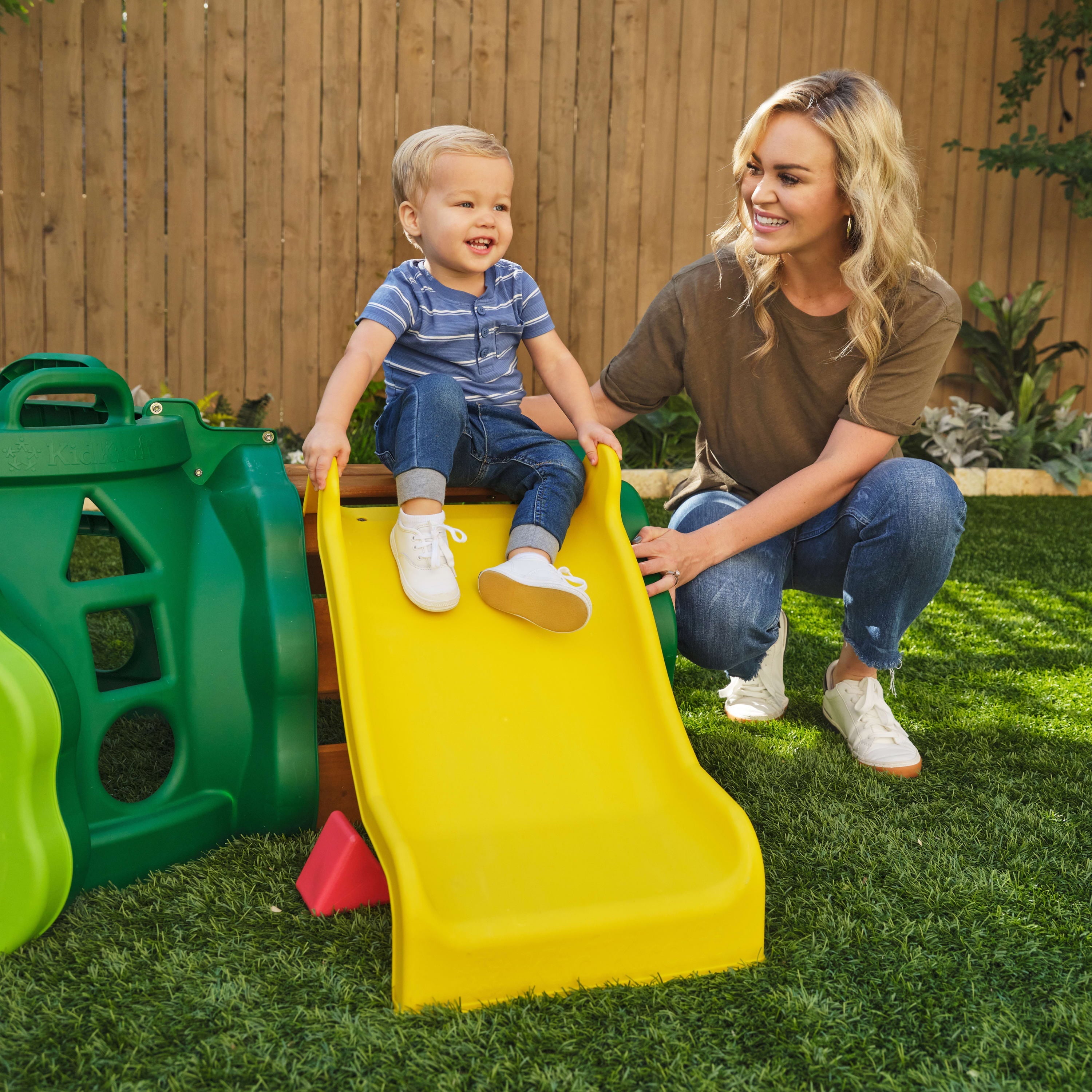 KidKraft Hideout Hollow Toddler Climber with Slide and Peek-a-Book Flap