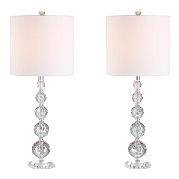 Nala 28.5 in. Crystal Table Lamp, Clear/Chrome (Set of 2)