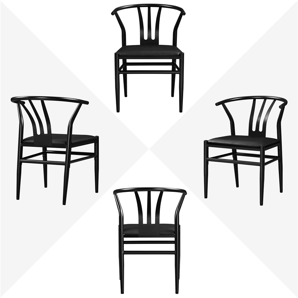 SMILE MART Dining Chair, Set of 2, Black