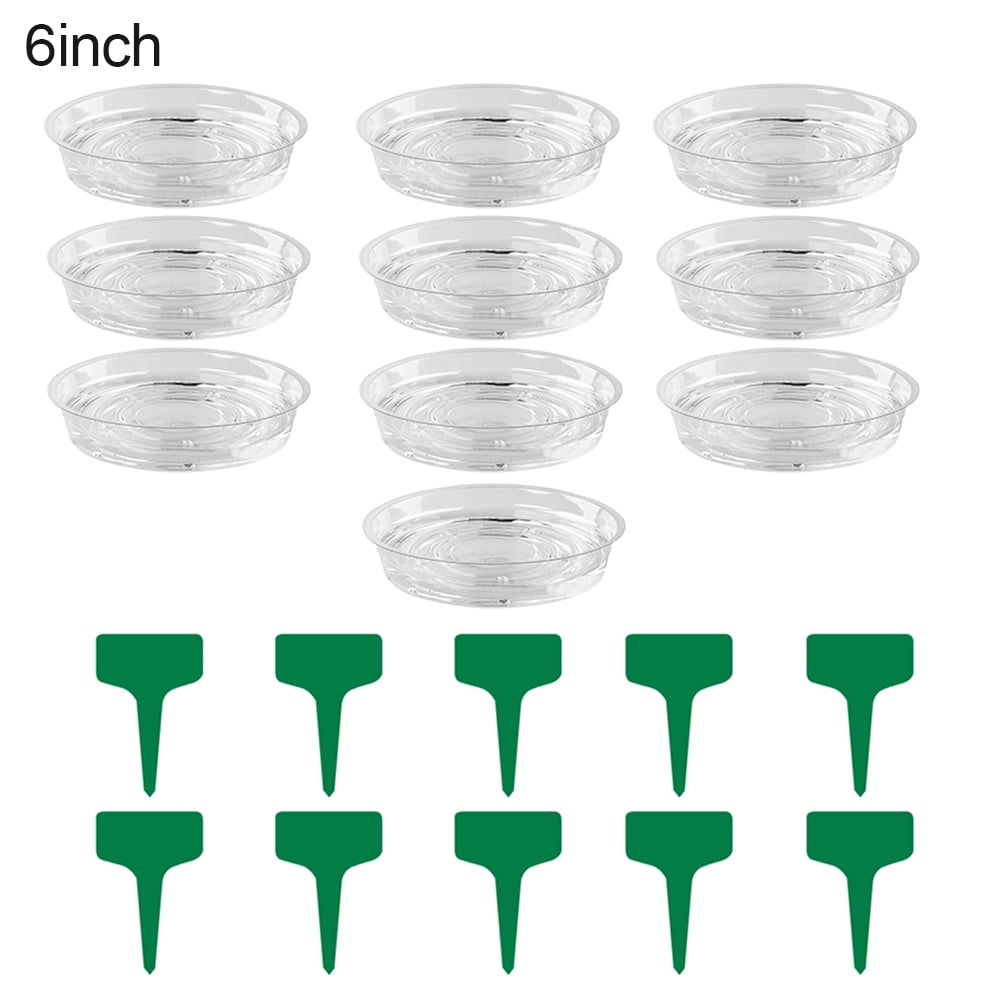 Anvazise 10 Set Planter Tray Leak-proof Reusable BPA Free Promote Growth Plant Pot Saucer Gardening Tools 8Inch