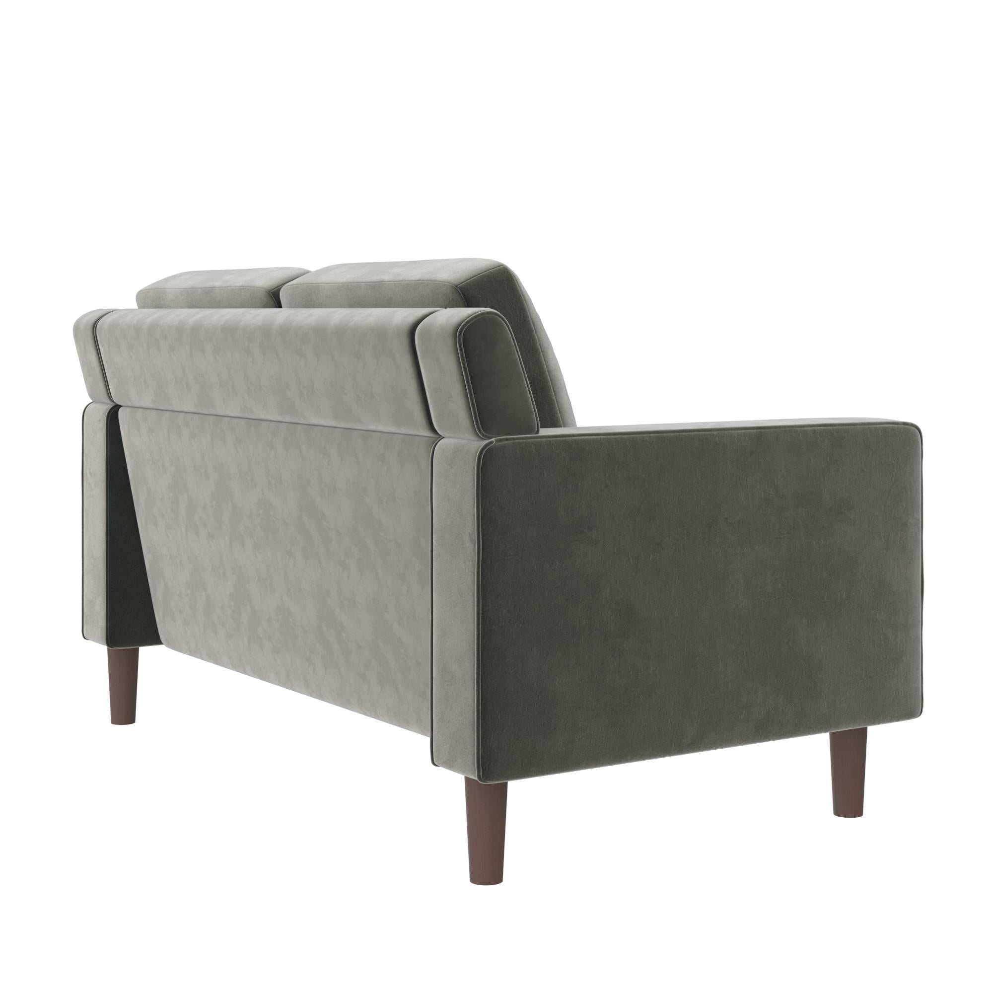 DHP Bryanna Loveseat 2 Seater Sofa , Gray Velvet