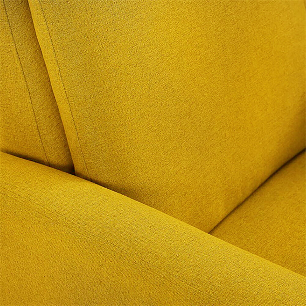 Dazone Modern Accent Fabric Chair Single Sofa Comfy Upholstered Arm Chair Living Room Yellow