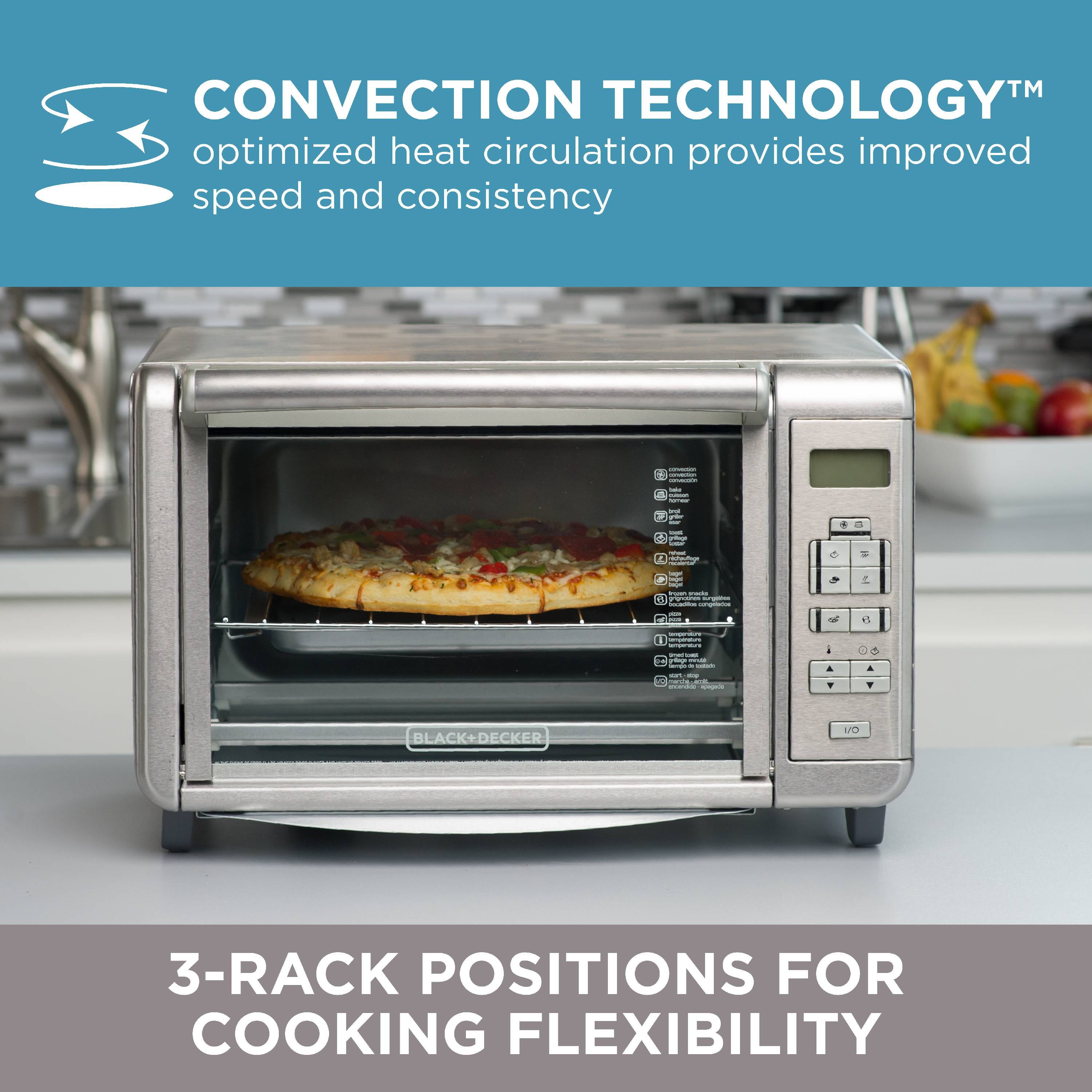 BLACK+DECKER 6-Slice Digital Convection Toaster Oven, Stainless Steel, TO3280SSD