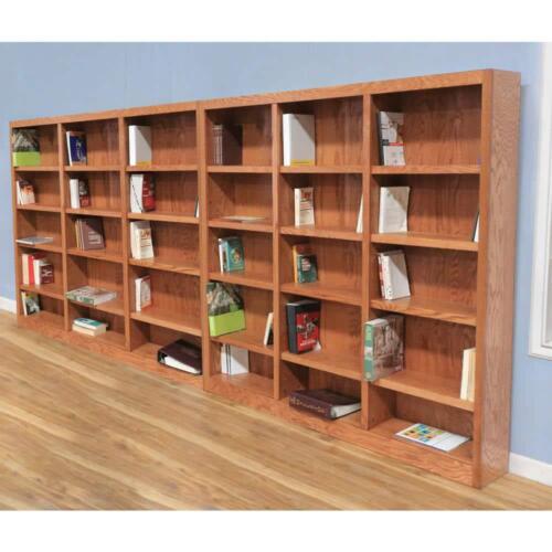 Concepts In Wood Standard Bookcase w/ Adjustable Shelves 15-Shelf Wood Brown