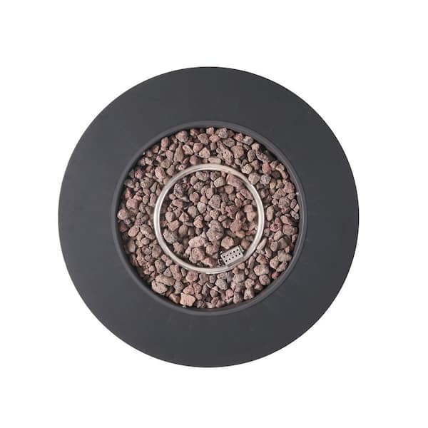 Reign Dark Gray Circular Metal Fire Pit (No Tank Holder)