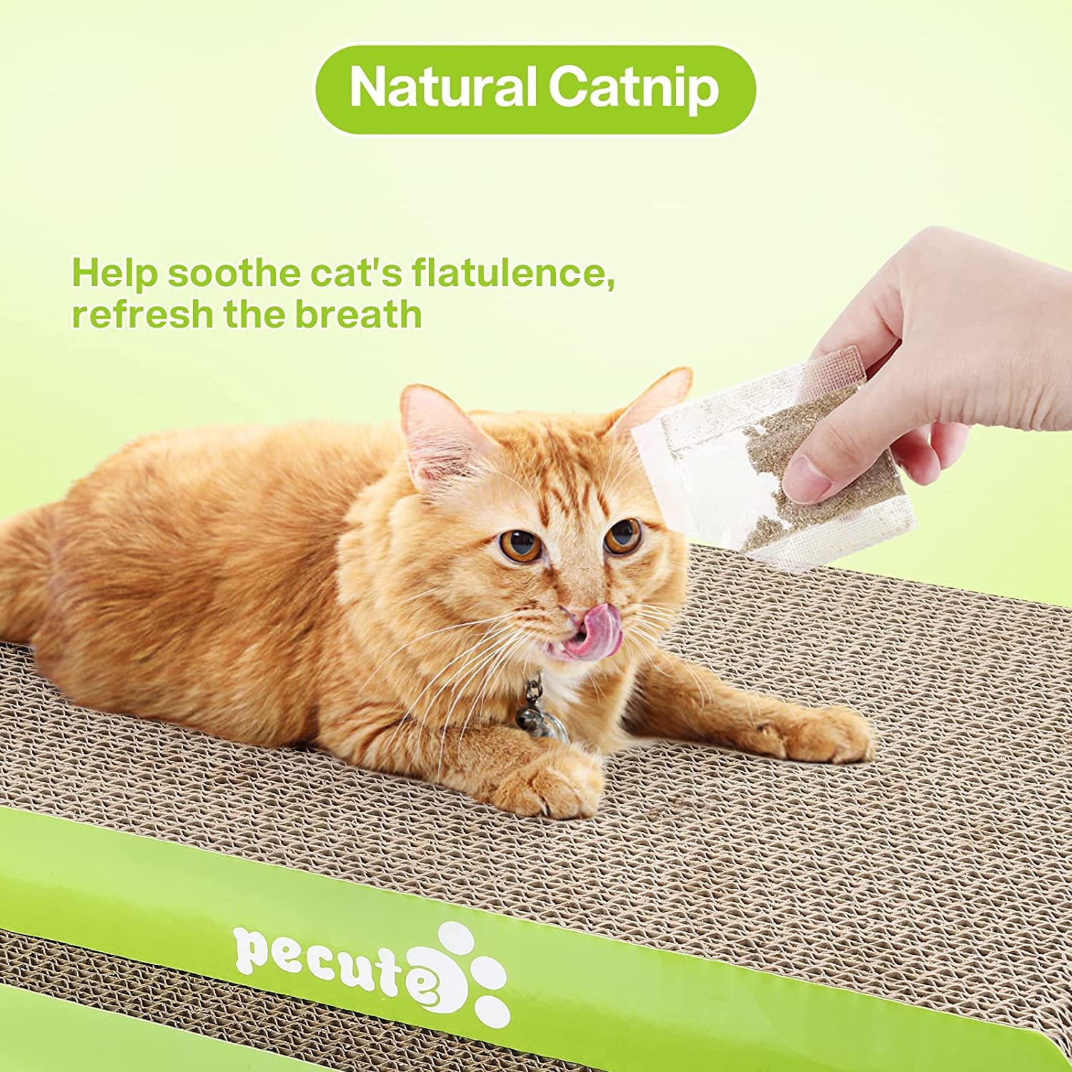 Pecute 2 Large Cat Scratcher Cardboard with Catnip, Cat Scratch Pad, 15.8