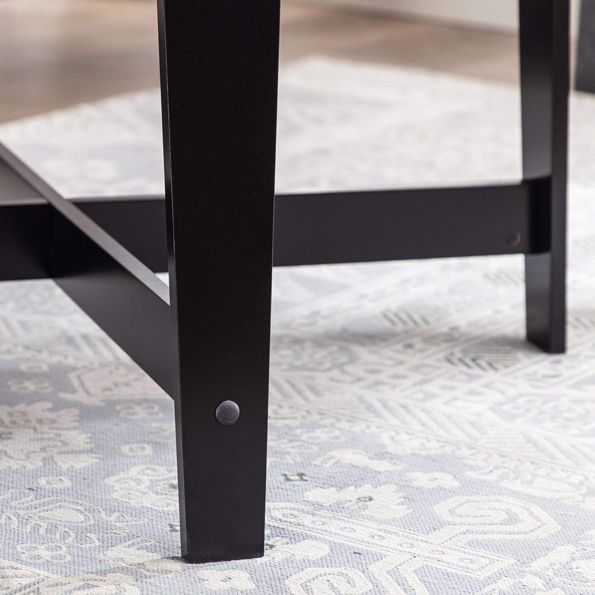 Mainstays Round Wood Coffee Table, Black