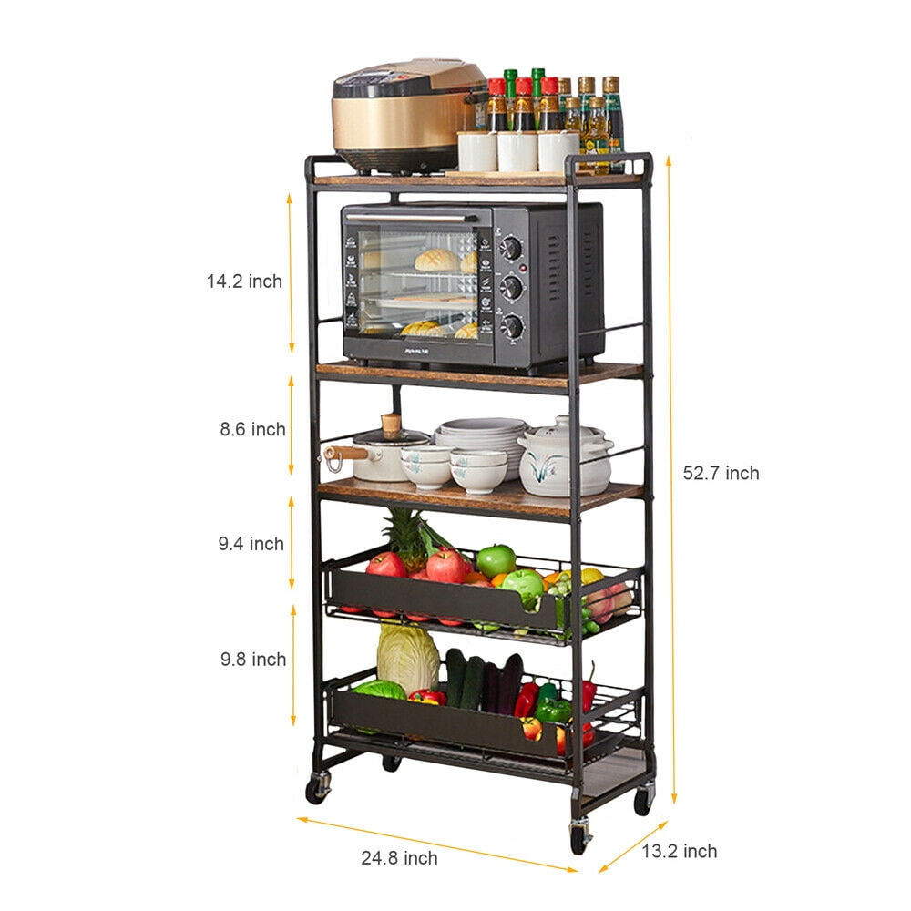 Kitchen Baker Shelf Cart Microwave Oven Stand Storage Rack Cabinet Workstation Kitchen Baker Shelf Cart Microwave Oven Stand Storage Rack Cabinet 4 Tiers Kitchen Storage