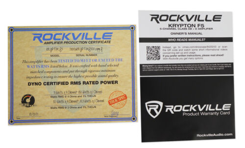 Rockville Krypton F5 3200w Peak / 800w RMS 5 Channel Car Amplifier w Volt Meter