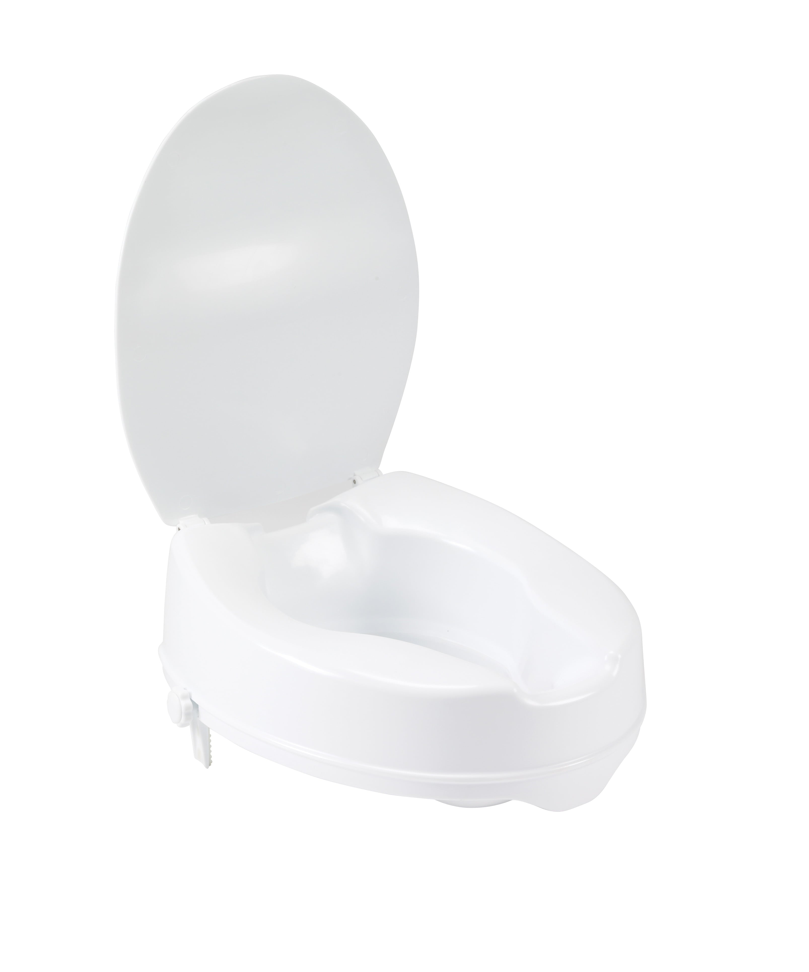 Drive Medical Raised Toilet Seat with Lock and Lid, Standard Seat, 4