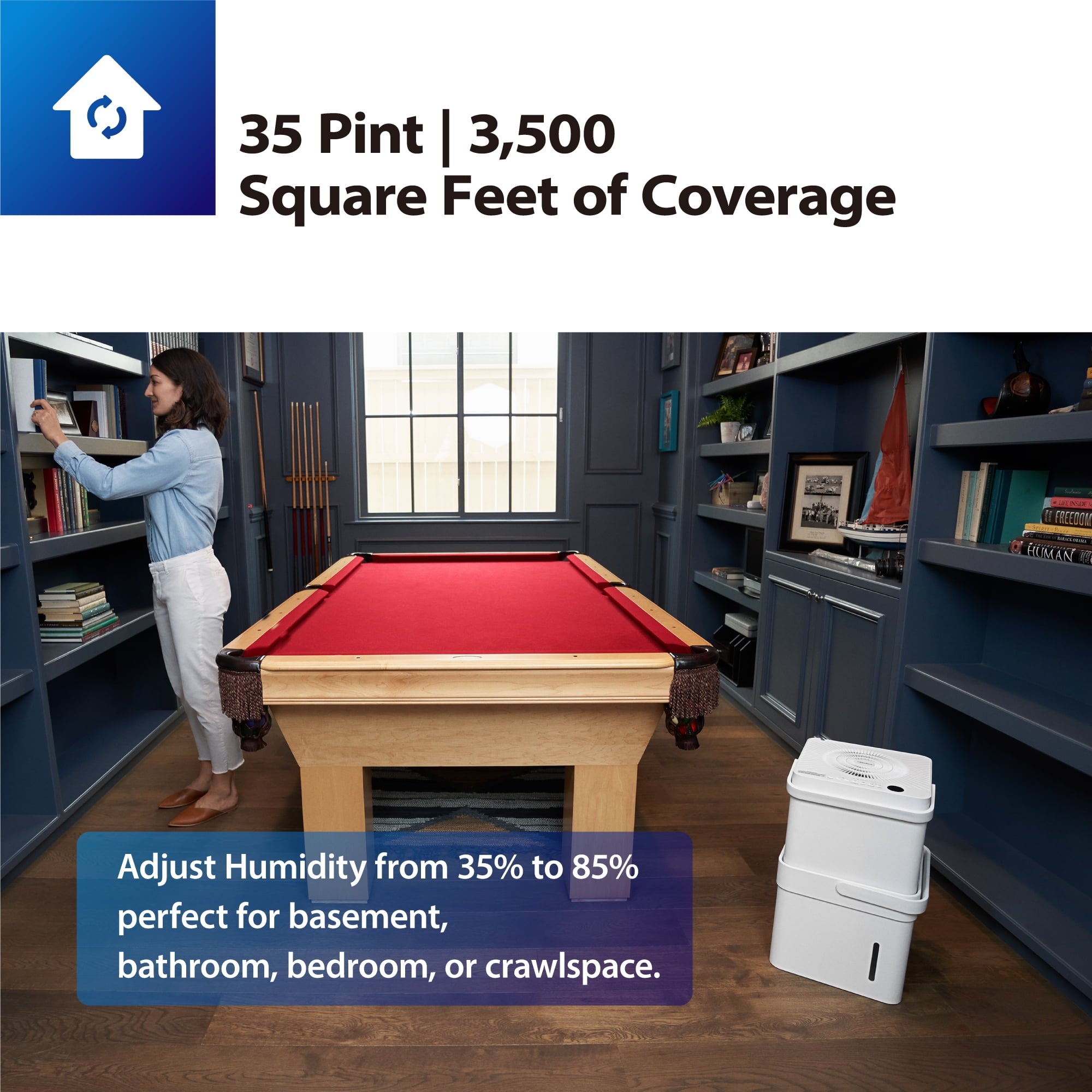 Midea Cube 20-Pint Smart WiFi Dehumidifier, Coverage up to 2,000 sq. ft.