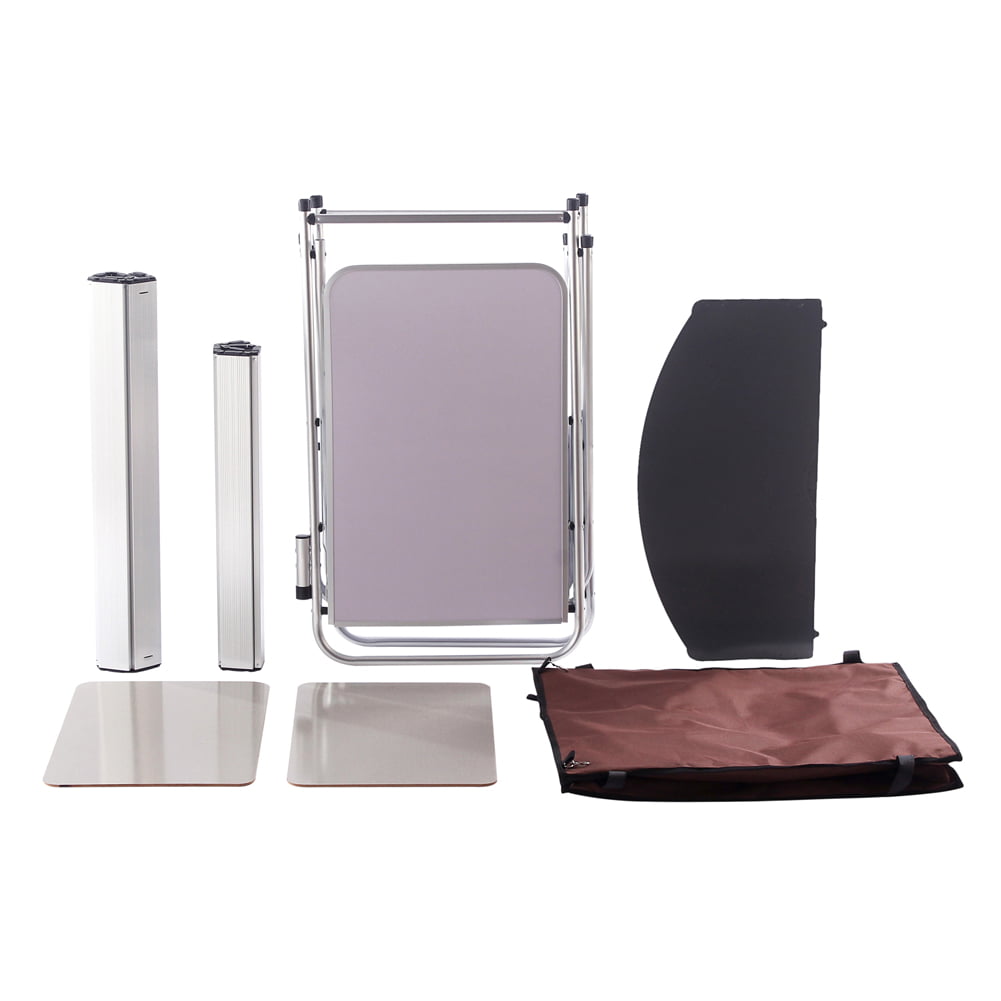 Folding Cooking Table Outdoor Portable Cook Station Aluminum Camping Kitchen with Storage Organizer,Silver