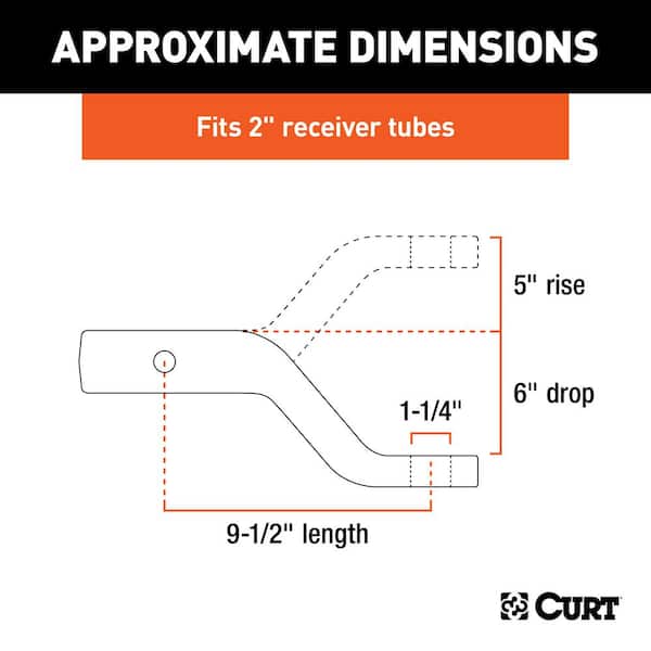 17,000 lbs. 6 in. Drop Forged Trailer Hitch Ball Mount Draw Bar (2 in. Shank, 9-1/2 in. Long)