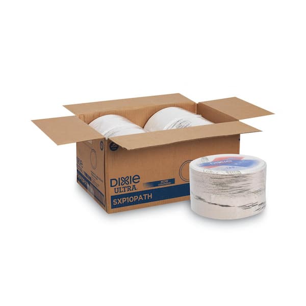 Pathways 10.13 in. Green/Burgundy Soak Proof Shield Heavyweight Disposable Paper Plates, WiseSize (500-Carton)