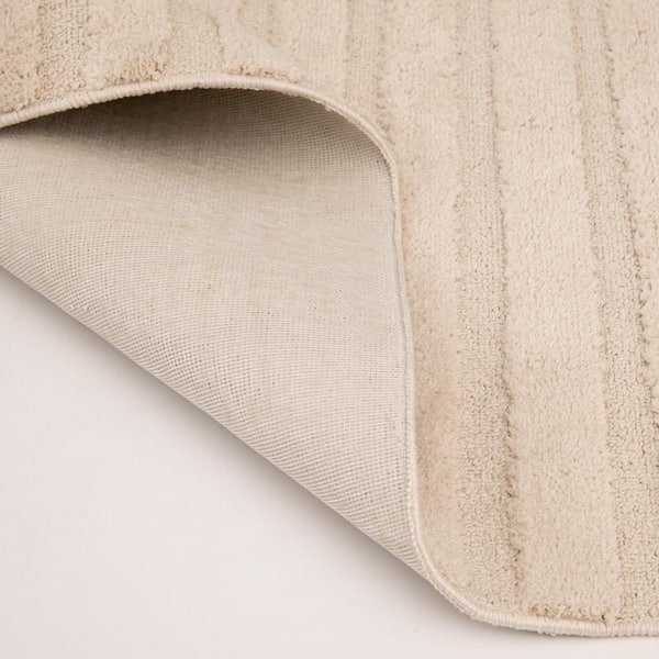 Oathil Cream 6 ft. x 8 ft. Geometric Polyester Area Rug